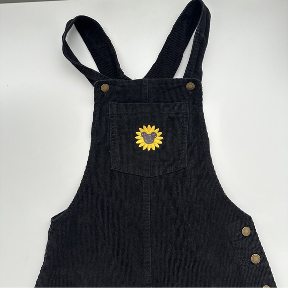 Dresses & Skirts - Mickey Mouse Sunflower Black Corduroy Overall Dress